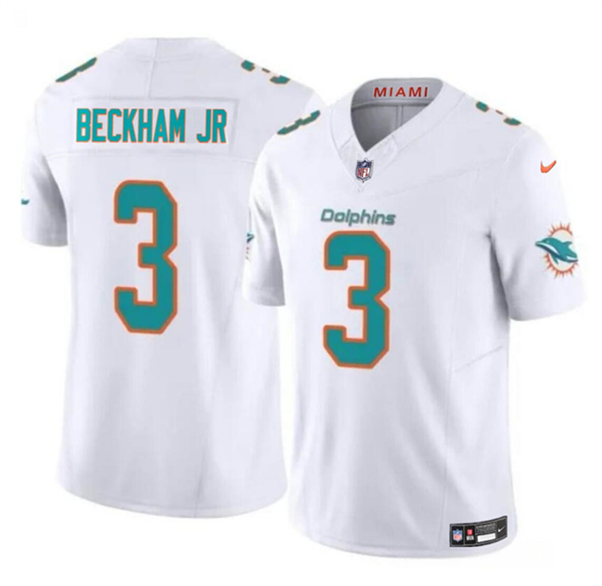 Youth White Miami Dolphins #3 Odell Beckham Jr 2023 F.U.S.E Vapor Limited Stitched Football Jersey